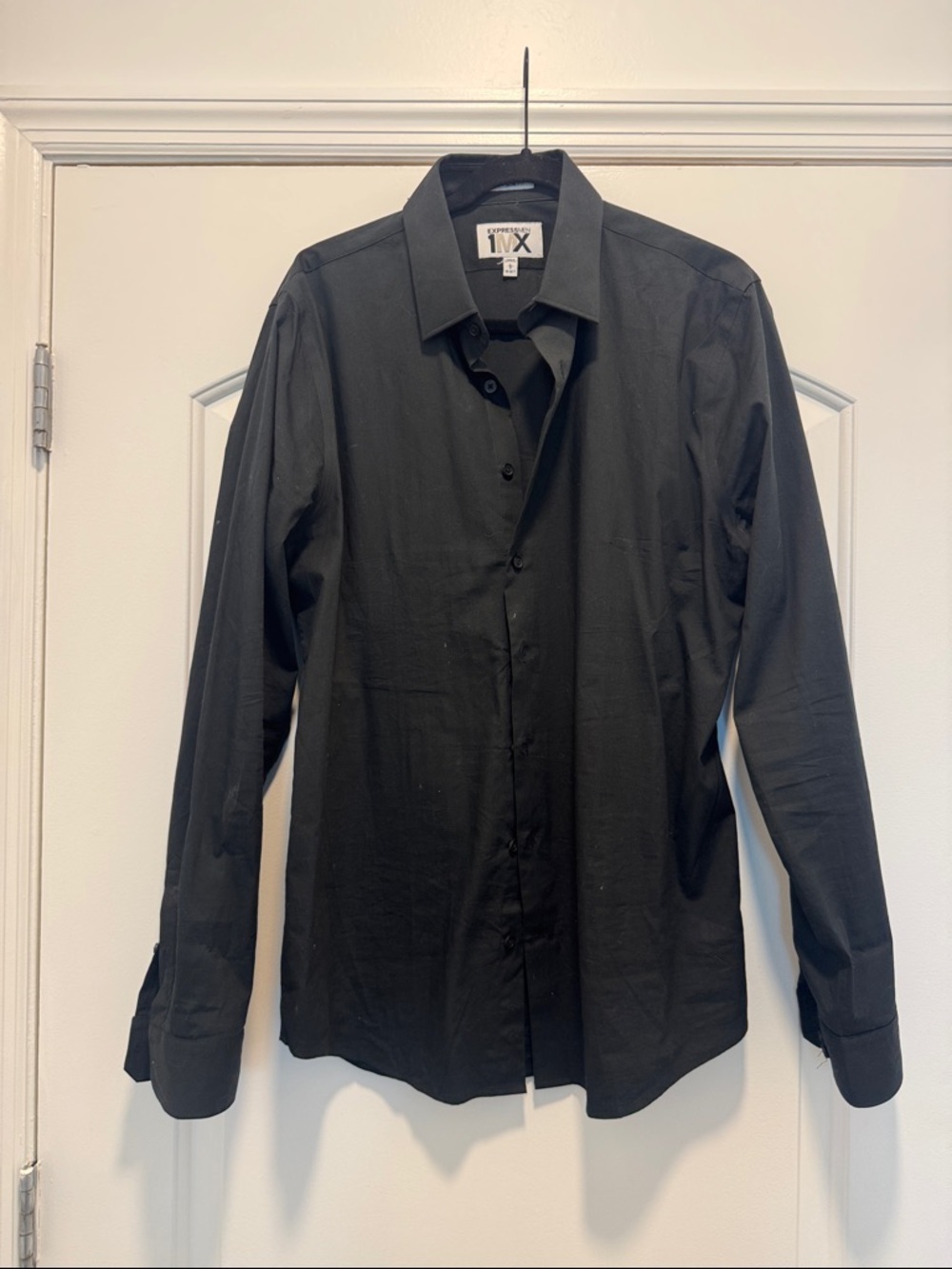 Express Men's Black Long-Sleeve Dress Shirt - 1MX Collection